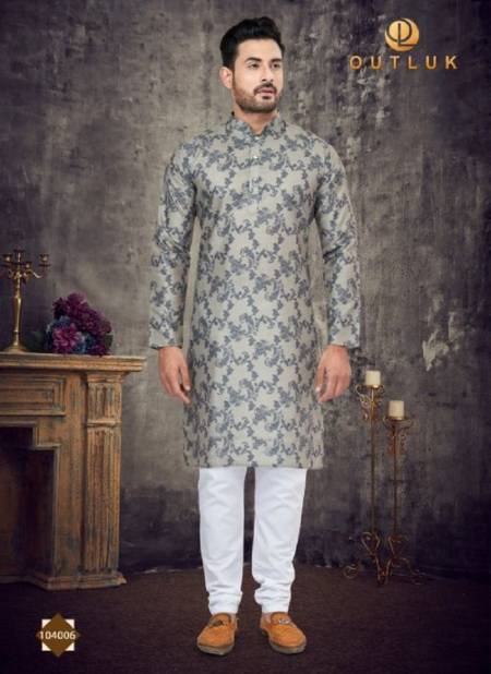 Gray Colour Outluk 104 Function Wear Wholesale Mens Kurta Pajama 104006
