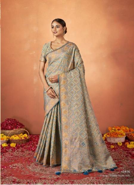 Gray Colour Pradha By Mahotsav Silk Party Wear Designer Saree Catalog 43416