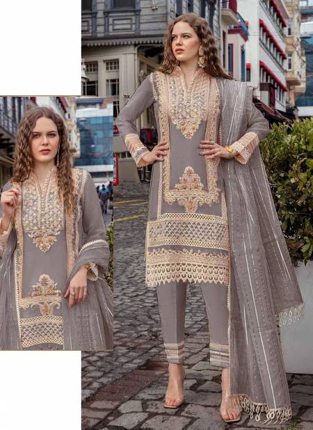 Gray Colour R 567 Colors By Ramsha Designer Salwar Suit Catalog 567 C