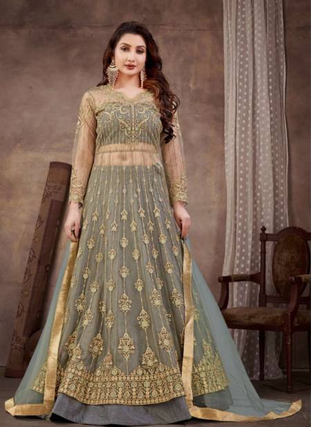 Gray Colour Raazi Nirja By Raama Fashions Gown Catalog 10065