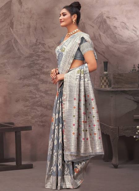 Gray Colour Raj Mohini Designer Wholesale Silk Sarees  3176