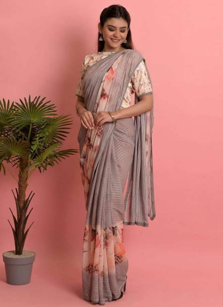 Gray Colour Rihana Digital Vol 3 Fancy Wear Wholesale Printed Sarees 7202