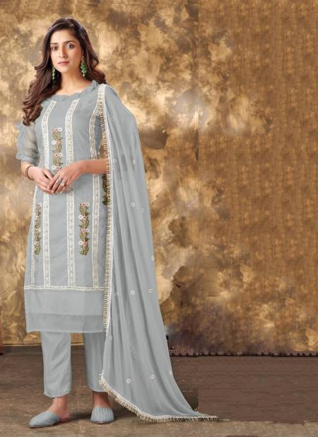 Gray Colour Sabeena Vol 1 By ALK Designer Salwar Suits Catalog 4028 C