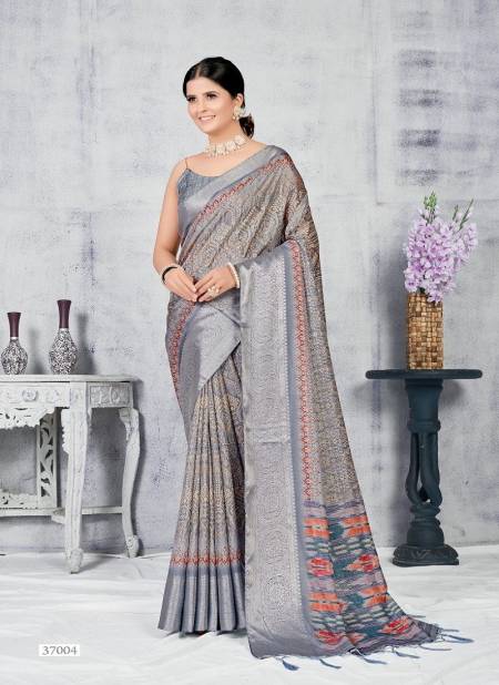 Gray Colour Safron Vol 2 By The Fabrica Party Wear Saree Catalog 37004