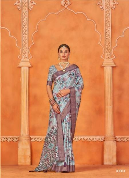 Gray Colour Sakhi By Pankh Silk Printed Designer Saree Catalog 8003