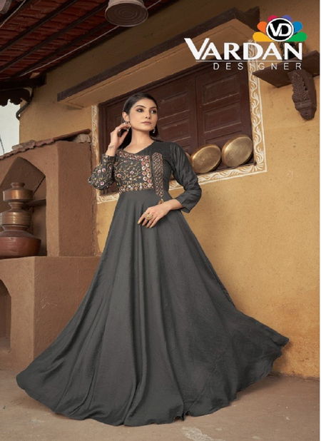 Gray Colour Sara Vol 1 By Vardan Gown Catalog 51043 Catalog