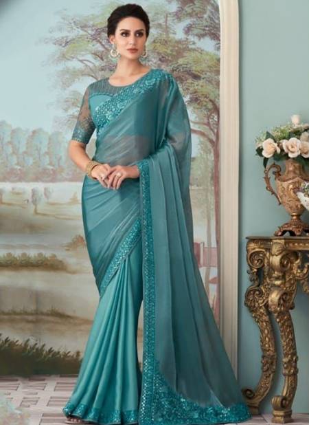 Gray Colour Silver Screen Vol 17 By TFH Party Wear Sarees Catalog 27007
