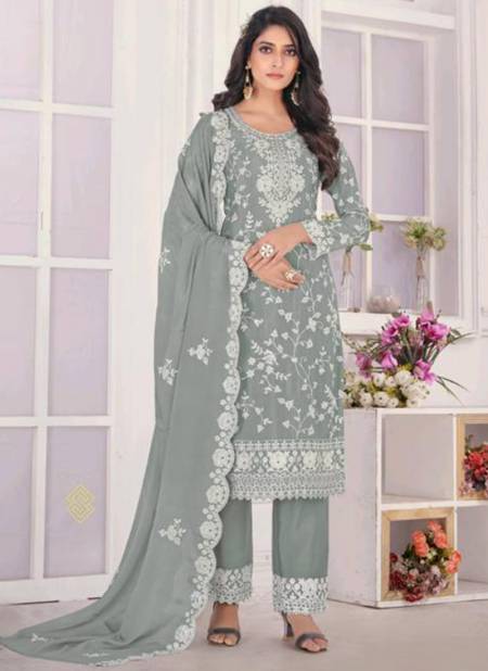 Gray Colour Swati Swagat Party Wear Wholesale Designer Salwar Suits Catalog 3706