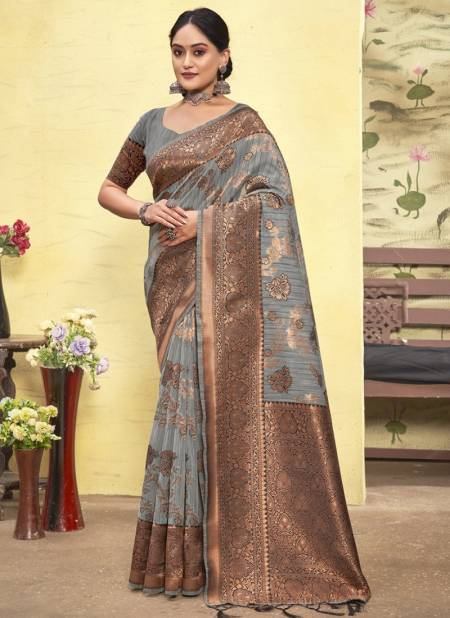 Gray Colour Vasu Pujya Vol 4 Function Wear Wholesale Cotton Sarees 3012 