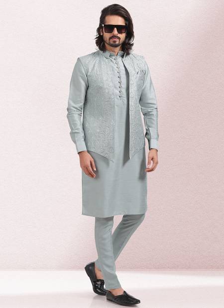 Gray Colour Vol 43 Function Wear Modi Jacket Kurta Pajama Catalog 1833