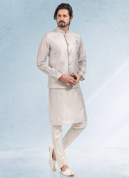 Gray Colour Wedding Wear Wholesale Modi Jacket Kurta Pajama 1862