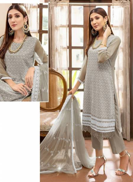 Gray Colour Zeenat Vol 2 Wholesale Designer Ethnic Wear Pakistani Salwar Suit Catalog 3023