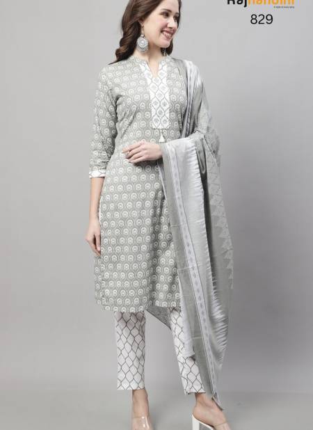 Gray Gulabo By Rajnandini Cotton Salwar Suit Catalog 829