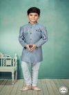 Gray Kids Indo Western Sherwani Catalog K 564
