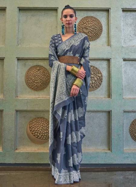 Gray Kshenaz Lucknowi Fancy Wear Wholesale Printed Sarees 307006