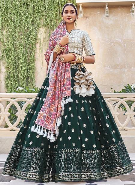 Georgette Sequence Cotton Embroidery work lehenga choli