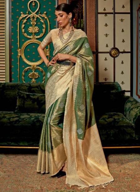 Green And Beige Colour Kanishka Silk Wedding Wear Wholesale Silk Sarees Catalog 289004.jpg