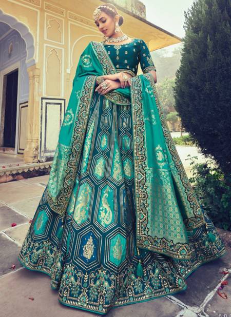 Green And Blue Anaara By Tathastu Designer Lehenga Choli Catalog 6003