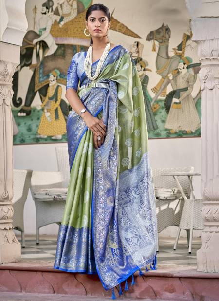 Green And Blue Colour BK 8725 Wedding Wear Wholesale Silk Sarees 10003.jpg