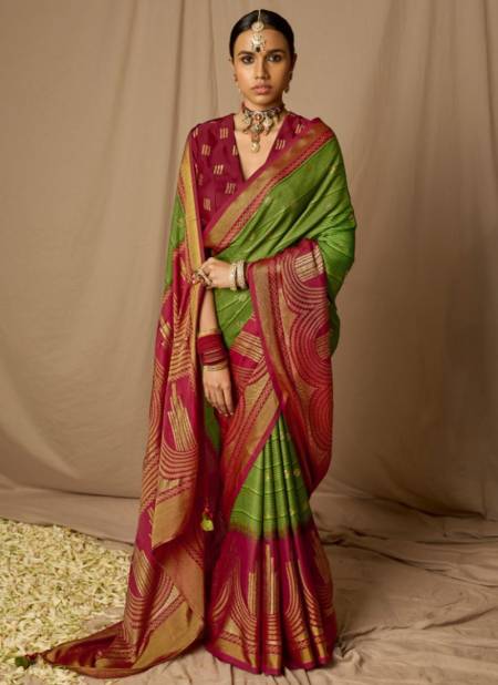 Green And Maroon Colour Meera Kimora Function Wear Wholesale Printed Sarees Catalog P16065