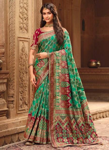 Green And Maroon Colour Rutba Vol 7 Wedding Wear Wholesale Silk Sarees  13457