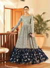Green And Multi Colour Flory Vol 18 By Khushboo Shubhkala Georgette Anarkali Gown Catalog 4706