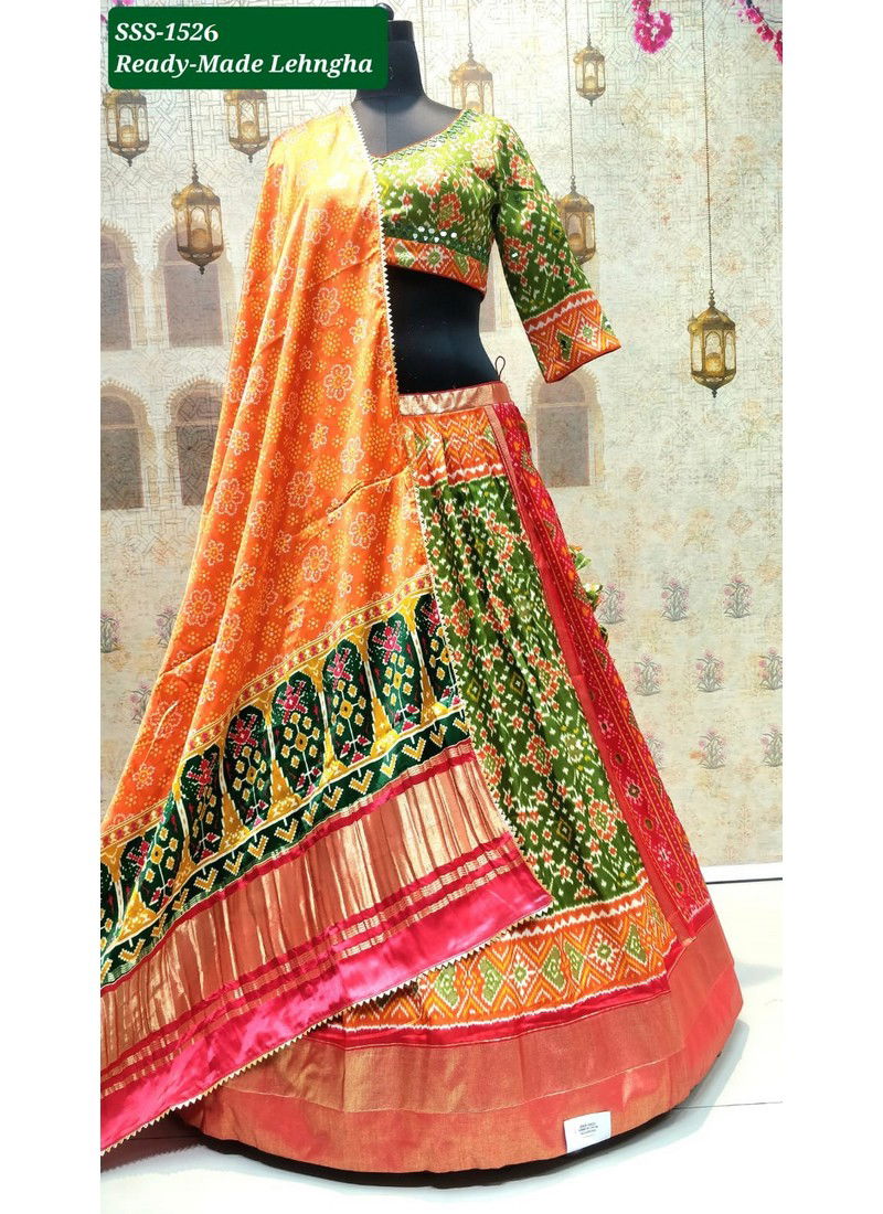 Green And Orange Colour Shisha 1522 To 1527 Designer Lehenga Choli Catalog 1526