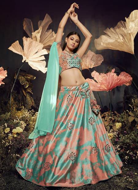 Green And Peach Colour Bridesmaid Vol 28 Exclusive Wholesale Party Wear Lehenga Choli 2275