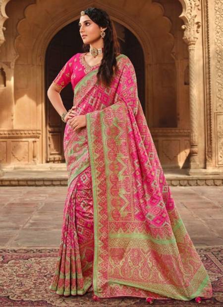 Green And Pink Colour Rutba Vol 7 Wedding Wear Wholesale Silk Sarees  13453