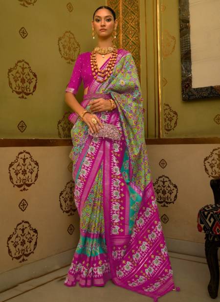 Green And Purple Colour Mangalkari Exclusive Wear Wholesale Silk Sarees 523