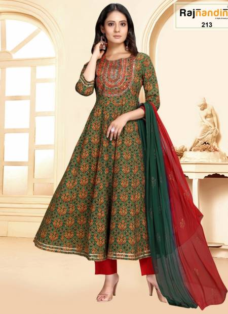 Green And Red Colour Kaveri By Rajnandini Designer Salwar Suit Catalog 213