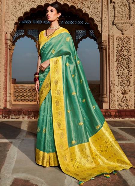Green And Yellow Colour Sunehri Paithani Wholesale Designer Silk Sarees Catalog 1408