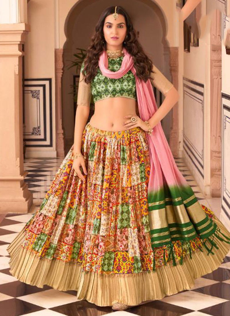 Green And Yellow Colour Vivanta Festive Wear Wholesale Designer Lehenga Choli Catalog 702