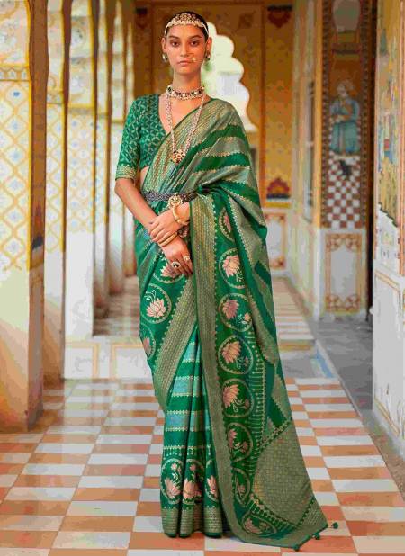Green Banarasi Vol 2 Wholesale Designer Printed Saree Catalog R 473 A