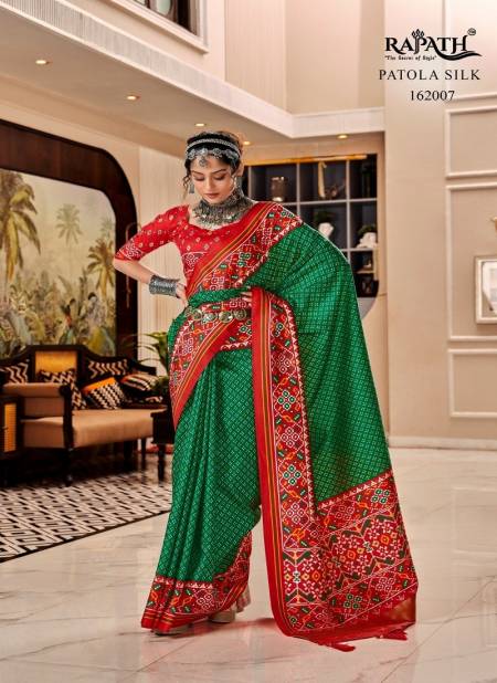 Green Bandhan Patola By Rajpath Pure Tussar Patola Designer Saree Catalog 162007