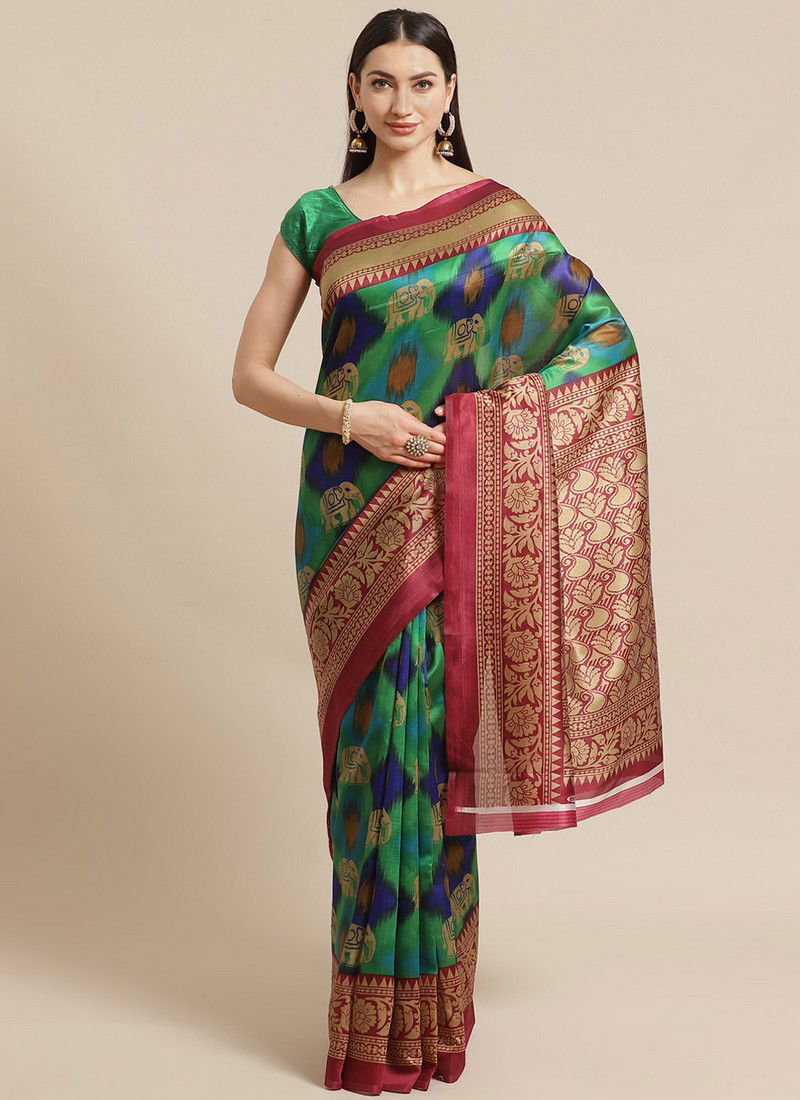 Green Bhagalpuri Saree 36