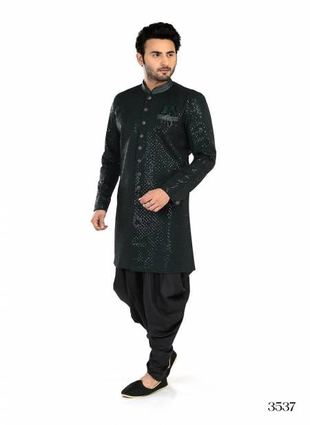 Green Colour 1646 3 Occasion Wear Mens Indo Western Exporters In India 3537