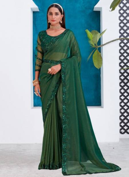 Green Colour 481 Colours Wholesale Designer Party Wear Saree Catalog 481 A
