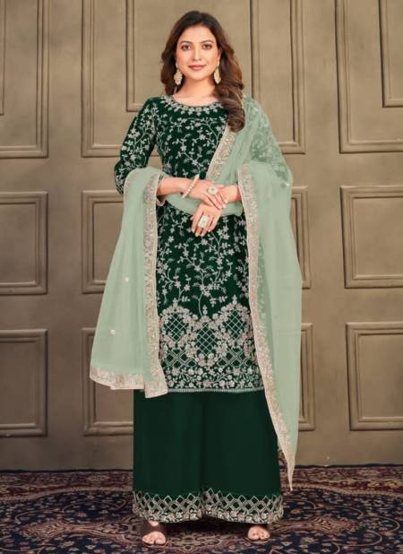 Green Colour Aanaya Vol 151 Festive Wear Wholesale Plazzo Suits 5101