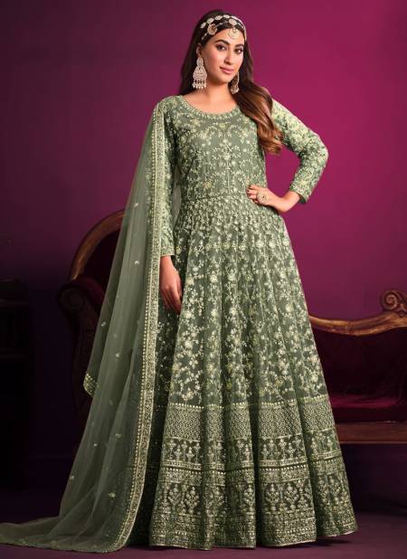 Green Colour Aanaya Vol 153 By Twisha Gown Catalog 5302