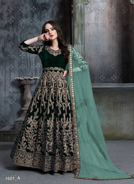 Green Colour Aanaya Vol 16 By Twisha Velvet Designer Salwar Suit Suppliers In India 1601A