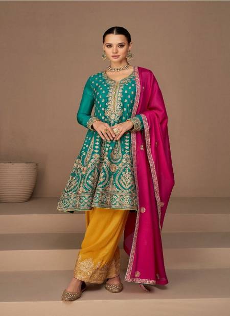 Green Colour Aashirwad Creation By Heena Wedding Salwar Suit Catalog 9587
