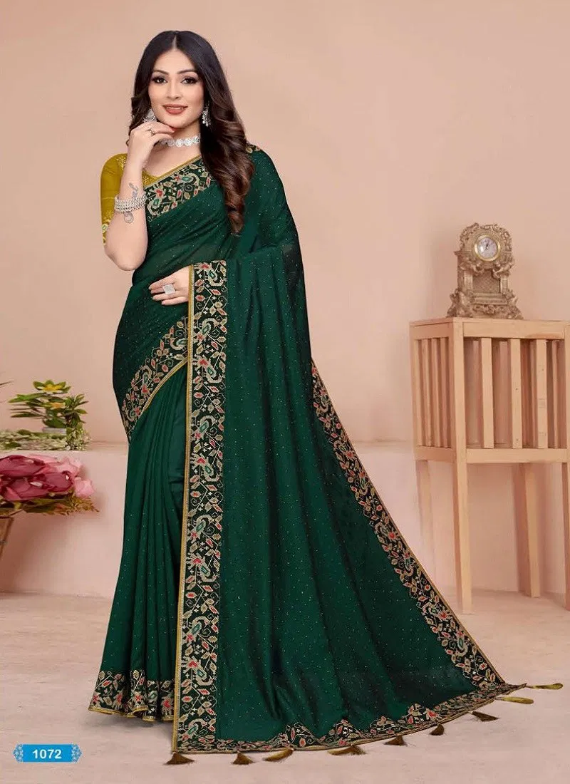 Green Colour Aditya 09 By Aditya Vichitra Ocassion wear Designer Saree Wholesales In Delhi 1072