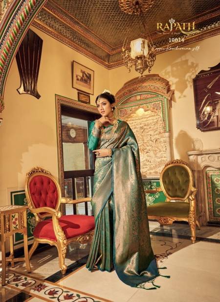 Green Colour Ananta By Rajpath 10011 To 10016 Series Saree Wholesale Clothing Suppliers in India 10014