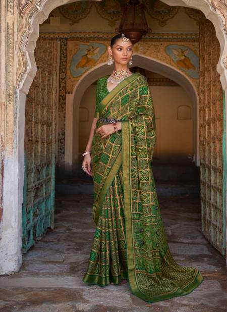 Green Colour Amazing Azarakh By Rewaa 493 To 493 B Designer Saree catalog 494 A