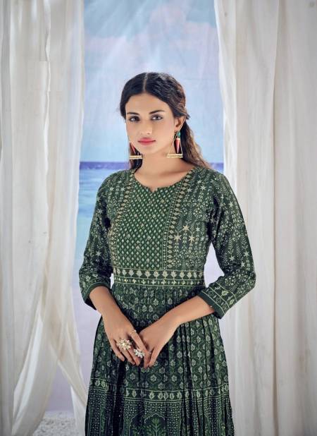 Green Colour Amoha Kig 1 To 11 Gown Catalog 7