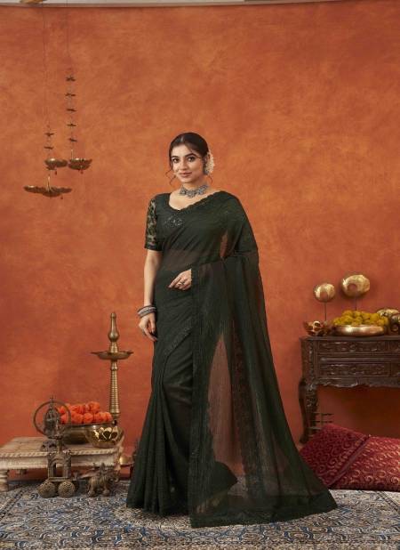 Green Colour Anamika By Suma Designer Fancy Wholesale Saree Suppliers In Mumabi 5004