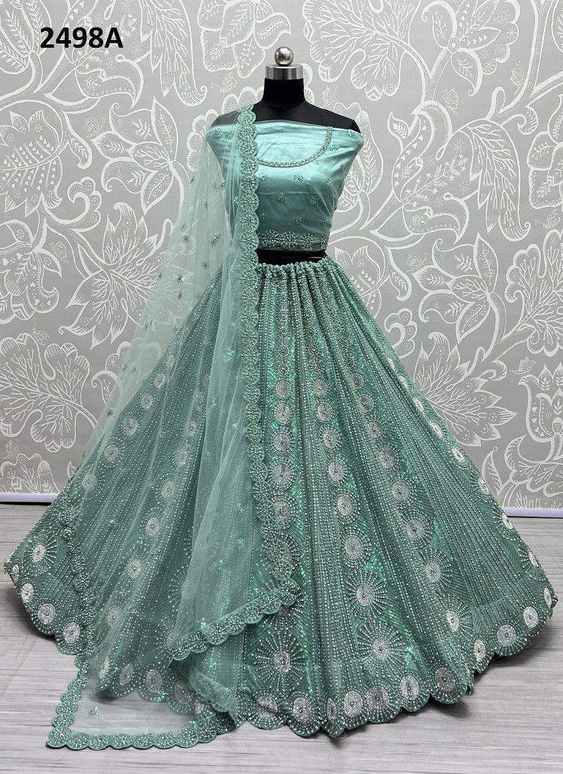 Green Colour Anjani Art 2498 Colors Party Wear Lehenga Choli Catalog 2498 A