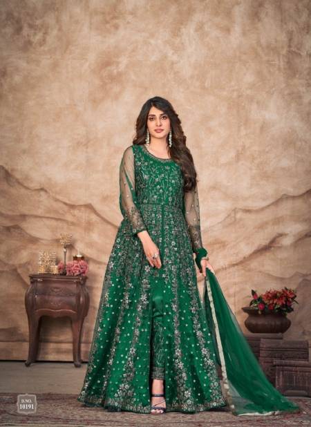 Green Colour Anjubaa Vol 19 By Anjuba Designer Net Salwar Suit Wholesale Online 10191