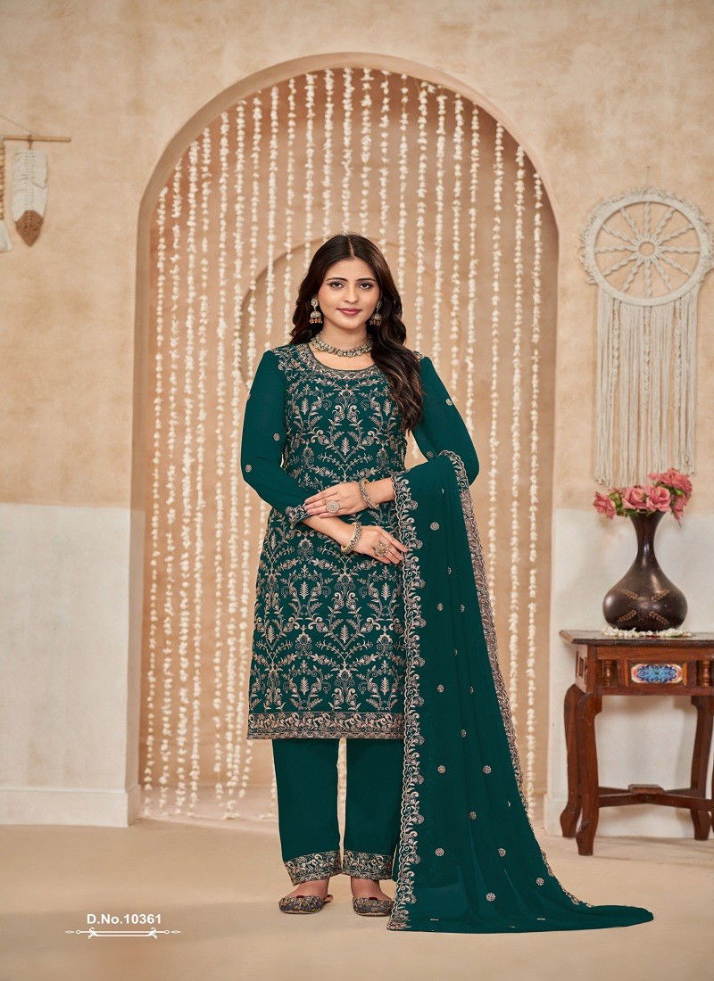 Green Colour Anjubaa Vol 36 By Anjubaa Wedding Salwar Kameez Wholesale Online 10361